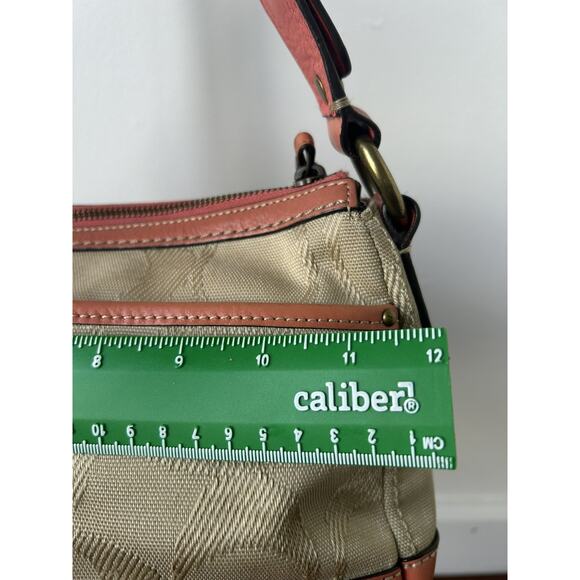 RARE Y2K COACH Legacy Signature Beige Coral/Pink Leather Shoulder Bag w/Turnlock - Picture 9 of 16